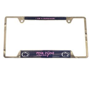 Penn State Pink Zone Survivor License Plate Frame